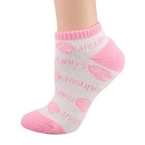   Jaguars Ladies White Pink No Show Socks: Sports & Outdoors