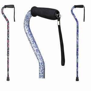   Grip Cane With Offset Handle Sleeve W/Strap