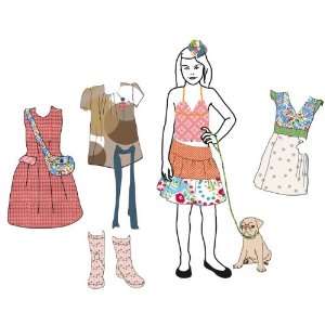  Mimilou Dress Up Doll Wall Sticker Kit