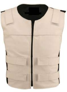 MADE IN USA WHITE TACTICAL STYLE SWAT TEAM MOTORCYCLE BIKER VEST ZIP 