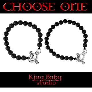 King QUEEN Baby Studio new ONYX Bracelet Silver clasp  