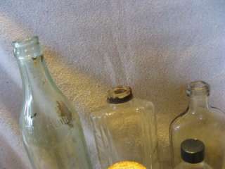   Glass Medicine / Household Bottles Smoke Flask + Hazel Atlas +  