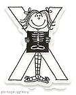 Penny Black Clear Stamp LETTER X of Zoophabet Alphabet X ray Girl