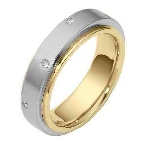 : Two Tone 14 Karat Gold Designer SPINNING Diamond Eternity Band Ring 