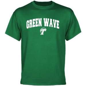  NCAA Tulane Green Wave Kelly Green Logo Arch T shirt 