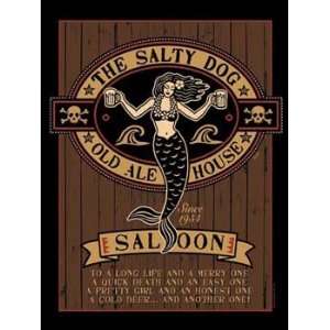 The Salty Dog Metal Sign Pirate Decor Wall Accent 
