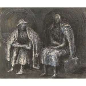 Hand Made Oil Reproduction   Henry Moore   32 x 26 inches   Seated 