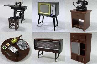   Miniature Vintage Furniture SET Stereo TV Telephone Retro  