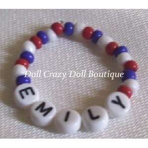   NEW RED WHITE & BLUE Name Doll Bracelet American Girls: Toys & Games