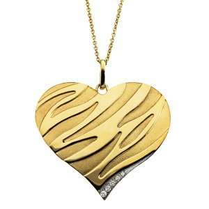  Diamond Heart Necklace (GH Color, I1 Clarity, 0.04 Cttw 