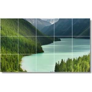 Lake Picture Kitchen Tile Mural L025  12.75x21.25 using (15) 4.25x4 