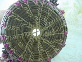   Pine Needle Vase Basket Folk Arts & Crafts Pine Cones RARE Two Color