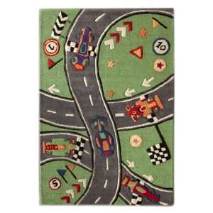  Rugs USA Race Track 5 x 7 green Area Rug: Home & Kitchen