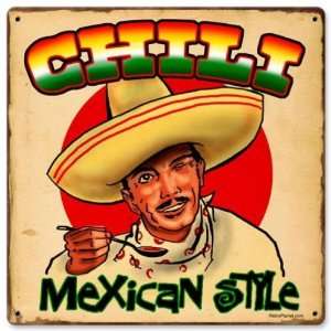 Chili Mexican Food and Drink Metal Sign   Victory Vintage Signs 