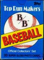 1987 Topps Boardwalk & Baseball Top Run Makers Card Set  