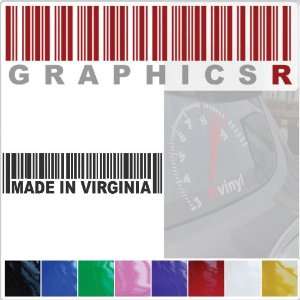 Sticker Decal Graphic   Barcode UPC Pride Patriot Made In Virginia VA 