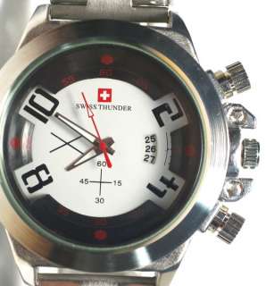 BIG CHUNKY SWISS THUNDER GENTS DATE WATCHES STH123  