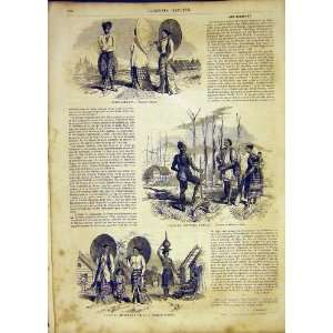  Birmese People Fashion Costumes French Print 1865