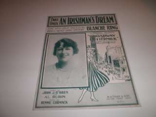 Twas Only An Irishmans Dream 1916 Sheet Music  