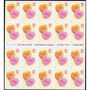  2004 CANDY HEARTS ~ I LOVE YOU #3833 Bklt of 20 x37 cents 