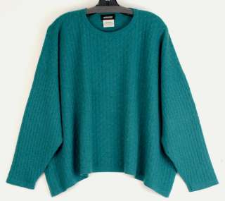   Gazebo Green Cashmere Cable Knit Sweater Mint 24 long 68 bust  