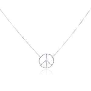  Nickel Free Silver Necklaces Peace Sign Necklace: Jewelry