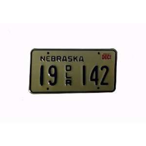  Nebraska Dealer License Plate in Black and White 