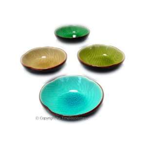 Set 4 Multi Color Japanese Asian Rice Bowls / Gift Boxed:  