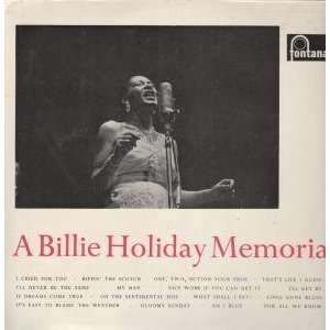   BILLIE HOLIDAY MEMORIAL LP (VINYL) UK FONTANA BILLIE HOLIDAY Music