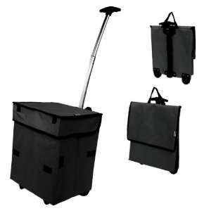  Foldable Shopping Tote with Handle and Wheels Kitchen 