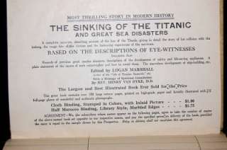   Titanic and Great Sea Disasters Prospectus Copy Illustrations  