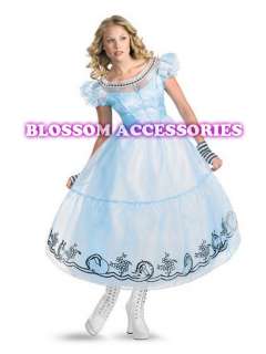 F49 Alice in Wonderland Ladies Disney Fancy Dress Up Halloween Costume 