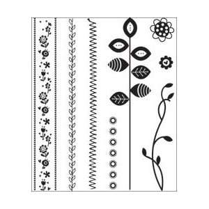  Basic Grey Pyrus Clear Self Cling Bitsy Stamp Stitches; 2 