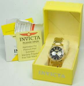 MENS INVICTA WRIST WATCH GOLD TONED STAINLESS STEEL SWISS MADE 