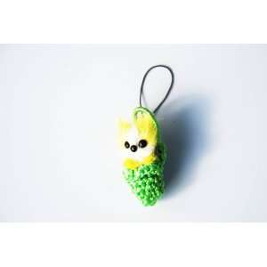  Cat in the Hat Charm for Phones and Keys Yellow & Green 