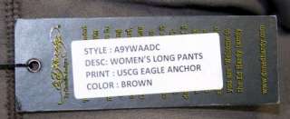 ED HARDY Womens Drawstring Pants Eagle Anchor Brown XS  