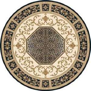  Traditional Black 5ft 4inches Round Area Rug Kitchen 