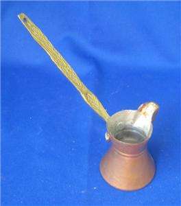 Vintage Collectible Copper and Brass #1 Melting pot Pour spout Floral 
