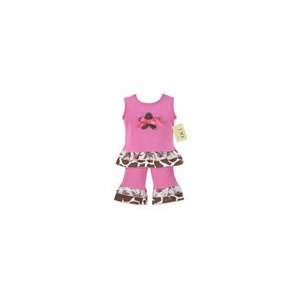  2pc Giraffe Print Baby Girls Outfit by JoJo Designs 