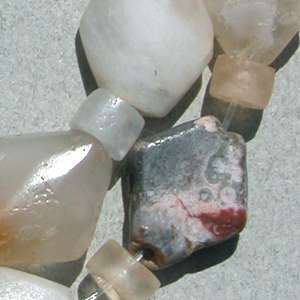 strand ancient diamond tabular shape agate beads mali 8  