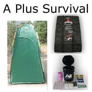 Deluxe Shelter, Solar Shower & Portable Toilet Kit  