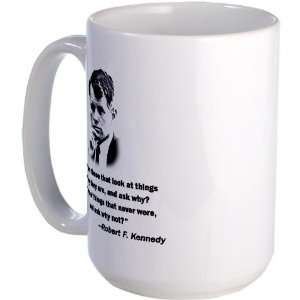 Bobby Kennedy Quote Peace Large Mug by   Kitchen 