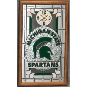  NCAA Michigan State Spartans Glass Wall Clock: Home 