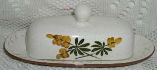 Hand Painted Stangl Golden Blossom Butter Dish  