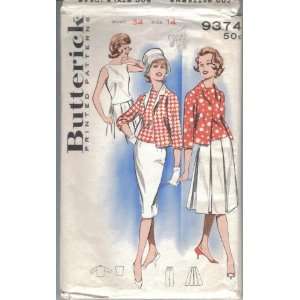  Vintage 1960s Sewing Pattern Top Skirt Jacket Sz 14 