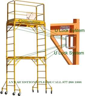 Scaffold Rolling Tower Stand at 12 Feet H W/ Guard Rail  