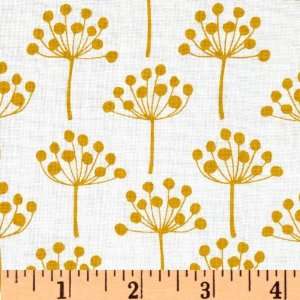  44 Wide Echo Trees White/Gold Fabric By The Yard Arts 
