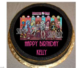 MONSTER HIGH Frosting ROUND Edible Cake Topper Image  