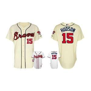  Atlanta Braves Authentic MLB Jerseys #15 Tim Hudson Cream 