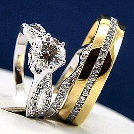 Wedding Band Ring Set. It consists of three pieces  Women Engagement 